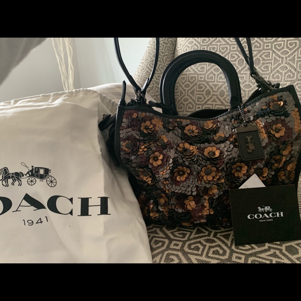 BRAND NEW! Coach Rogue With Tea Rose Handbag